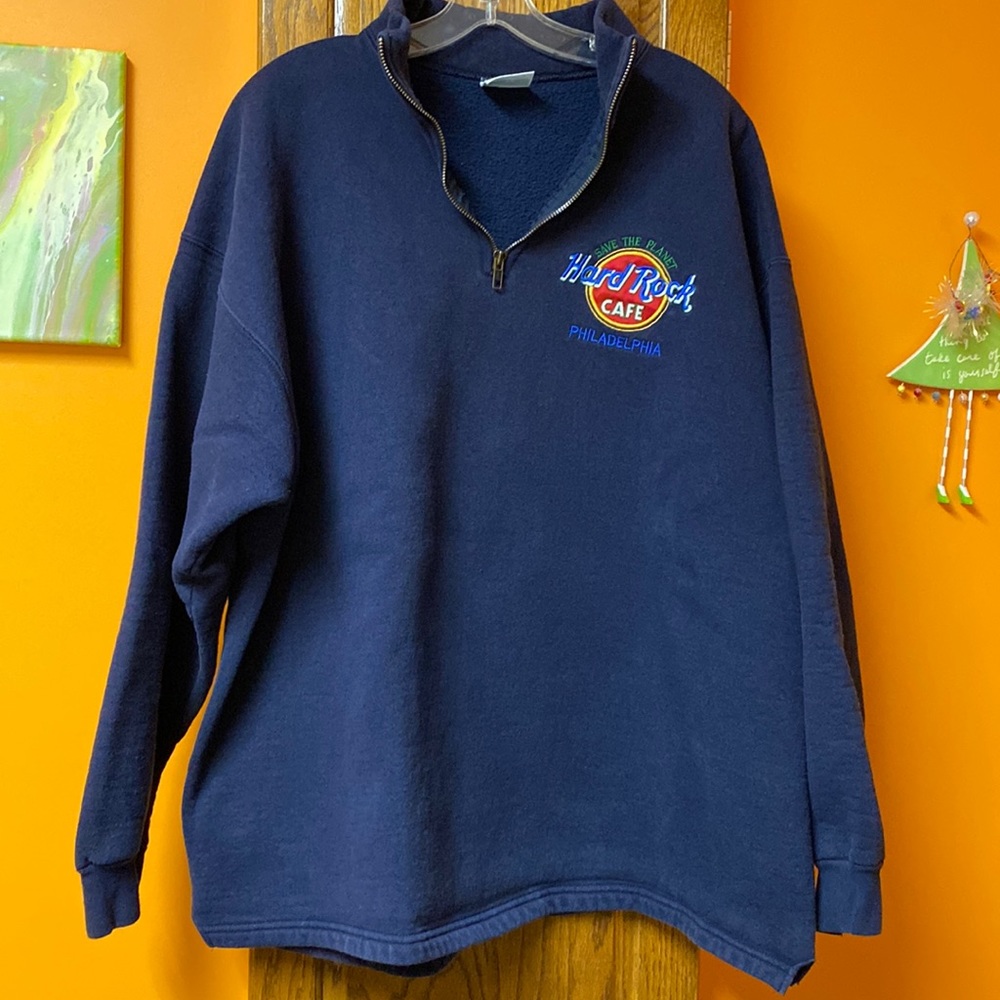 Hard Rock navy sweatshirt tunic XL generous fit